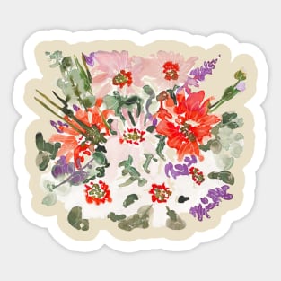 watercolor floral arrangement 2020 design Sticker